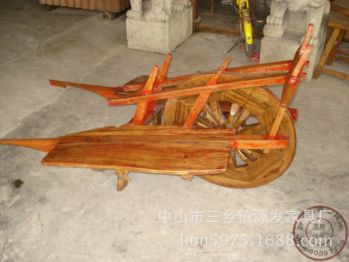 YF0303仿古獨輪車手工獨輪車草車木質獨輪車民國記憶古典家具